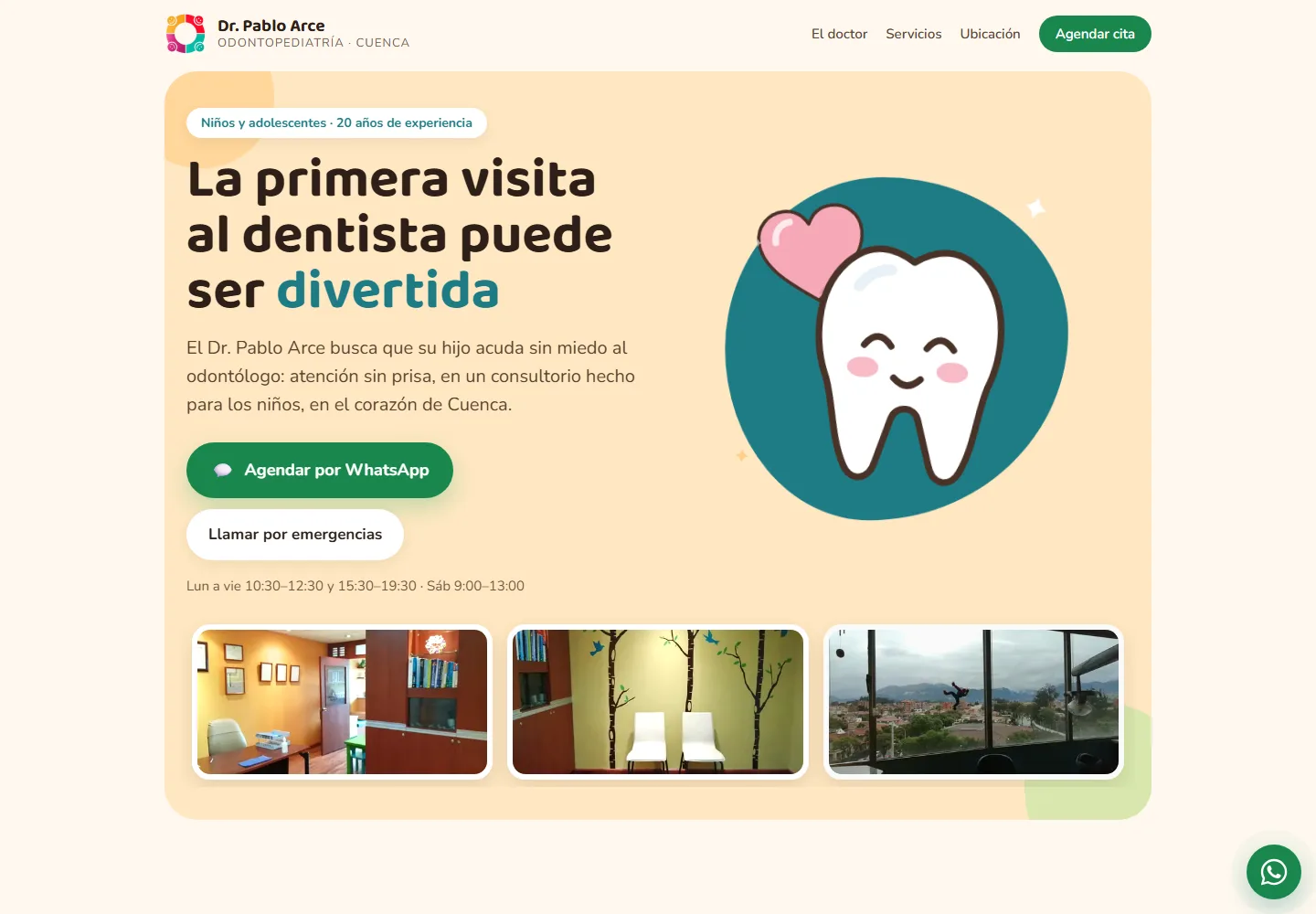 Sitio nuevo del Dr. Arce en computadora