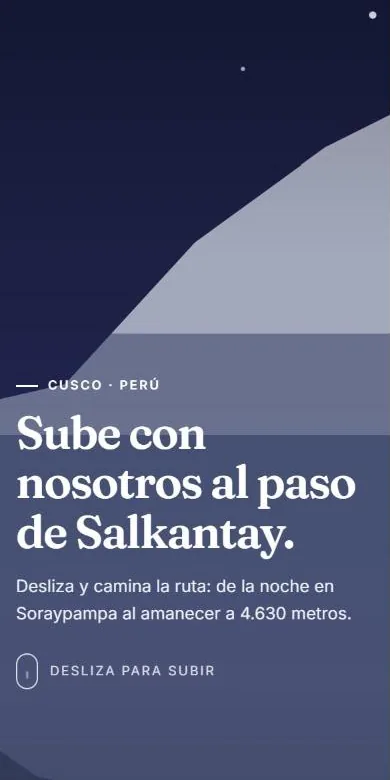 Sitio de Andes Explora en el celular